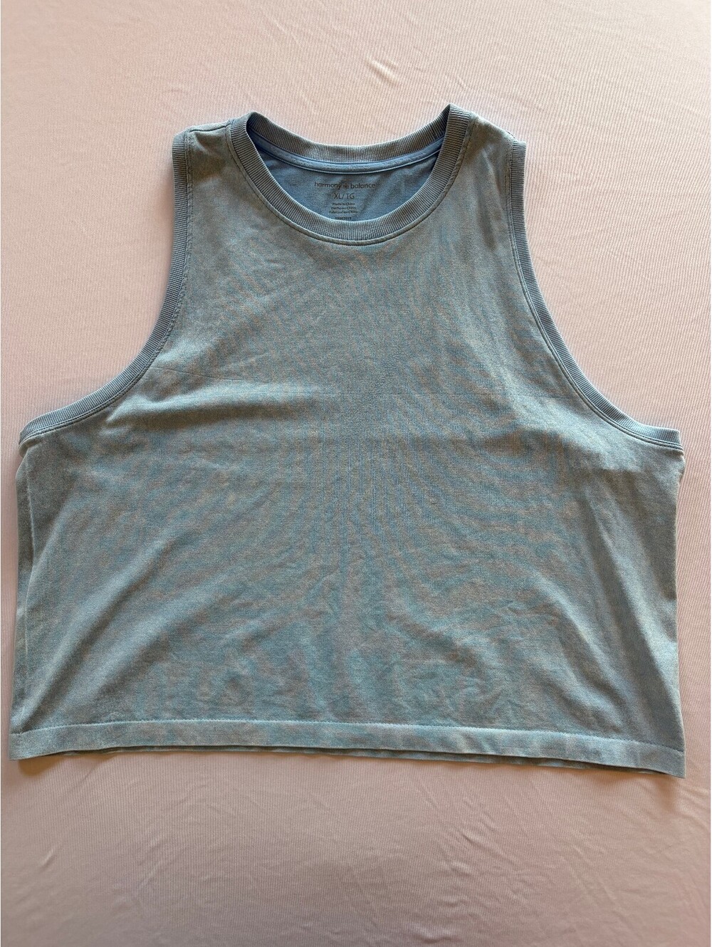 Harmony + Balance Women’s XL Blue Gray Cropped Tank Top Sleeveless Casual